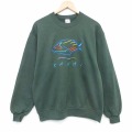 90s 長袖スウェット 魚 グリーン M | 古着