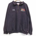 90s ハーフジップスウェット ファイヤーレスキュー ブラック XL | 古着