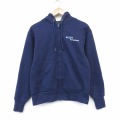 M★古着 キャンバー 長袖 フルジップ スウェット パーカー メンズ 90年代 90s ペンシルベニア USA製 ネイビー 内側サーマル【spe】 26jun09