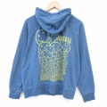 XL★古着 長袖 ロック バンド フルジップ スウェット パーカー メンズ ニルバーナ ニルヴァーナ ラグラン ブルー 26jun09