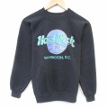 S★古着 ヘインズ 長袖 スウェット メンズ 90年代 90s ハードロックカフェ ラグラン クルーネック USA製 ブラック 26jun09