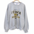 XL★古着 ラッセル 長袖 スウェット メンズ 00年代 00s アイオワ クルーネック グレー 霜降り 26jun09