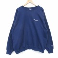 90s 長袖スウェット ワンポイントロゴ ネイビー メンズXL相当 | 古着