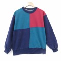 ピューリタン 00s 長袖スウェット マルチカラー ネイビー メンズL相当 | 古着