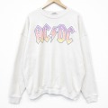AC/DC 長袖スウェット AC/DCプリント ベージュ メンズXL相当 | 古着