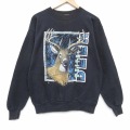 90s 長袖スウェット シカ ブラック メンズM相当 | 古着