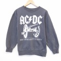 AC/DC 長袖スウェット AC/DCプリント グレー メンズM相当 | 古着