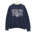 M★古着 ジャンスポーツ 長袖 スウェット メンズ 90年代 90s バージニアテック クルーネック USA製 ネイビー 26jun25