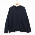 XL★古着 ラルフローレン 長袖 ブランド スウェット メンズ 90年代 90s ワンポイントロゴ 大きいサイズ コットン クルーネック ネイビー 26jun25