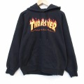 L★古着 スラッシャー 長袖 スウェット パーカー メンズ ビッグロゴ ブラック 26jun25