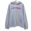 XL★古着 アバクロンビー 長袖 スウェット パーカー メンズ ビッグロゴ 大きいサイズ グレー 霜降り 26jun25