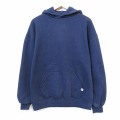 XL★古着 ラッセル 長袖 スウェット パーカー メンズ 90年代 90s 無地 USA製 ネイビー 26jun25