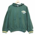 XL★古着 スターター 長袖 スウェット パーカー メンズ 90年代 90s NFL グリーンベイペッカーズ 大きいサイズ グリーン アメフト スーパーボウル【spe】 26jun25