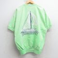 XL★古着 半袖 トップス メンズ 80年代 80s ヨット パナマジャックカップ コットン クルーネック USA製 黄緑 25jul03 中古 スエット トレーナー