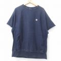 XL★古着 半袖 チャンピオン champion リバースウィーブ メンズ ワンポイントロゴ ラグラン クルーネック 紺 ネイビー 25jul04 中古 スエット トレーナー トップス