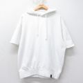 XL★古着 半袖 スウェット パーカー メンズ 無地 白 ホワイト 25jul04 中古 スエット トレーナー トップス