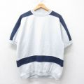L★古着 半袖 スウェット メンズ 00年代 00s 無地 クルーネック グレー 霜降り他 25jul04 中古 スエット トレーナー トップス