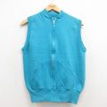 S★古着 ノースリーブ フルジップ スウェット メンズ 80年代 80s 無地 水色 25jul04 中古 スエット トレーナー トップス