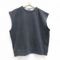 XL★古着 トミーヒルフィガー TOMMY HILFIGER 半袖 ブランド ノースリーブ メンズ 90年代 90s ワンポイントロゴ クルーネック 黒 ブラック 25jul04 中古 スエット トレーナー トップス