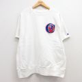 XL★古着 チャンピオン Champion リバースウィーブ 半袖 スウェット メンズ ビッグロゴ ラグラン クルーネック 白 ホワイト 25jul04 中古 スエット トレーナー トップス