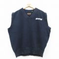 XL★古着 ノースリーブ スウェット メンズ 00年代 00s BANG ゴルフ 大きいサイズ コットン Vネック 紺 ネイビー 25jul08 中古 スエット トレーナー トップス