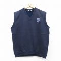 XL★古着 ノースリーブ スウェット メンズ ゴルフ Vネック カナダ製 紺 ネイビー 25jul08 中古 スエット トレーナー トップス
