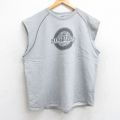 XL★古着 ハーレーダビッドソン Harley Davidson ノースリーブ スウェット メンズ 00年代 00s バイク フォートワース 大きいサイズ クルーネック USA製 グレー 霜降り 【spe】 25aug13 中古 スエット トレーナー トップス