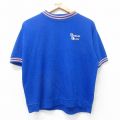 M★古着 半袖 スウェット メンズ 80年代 80s GRAMBLING COLLEGE クルーネック 青他 ブルー 25sep30 中古 スエット トレーナー トップス