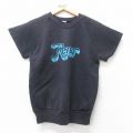 XS★古着 半袖 スウェット メンズ 80年代 80s Reno ラグラン クルーネック 黒 ブラック 25sep30 中古 スエット トレーナー トップス