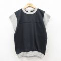 M★古着 半袖 スウェット メンズ 90年代 90s ツートンカラー クルーネック USA製 黒他26feb03