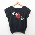 S★古着 半袖 スウェット メンズ 90年代 90s かみうぜ 神風 ラグラン クルーネック USA製 黒26feb03