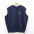 XL★古着 ラルフローレン ポロゴルフ ノースリーブ ブランド スウェット メンズ 90年代 90s CLUB CORP 大きいサイズ Vネック 濃紺26feb03