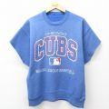 90s 半袖スウェット シカゴカブス ネイビー霜降り M | 古着
