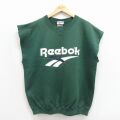 リーボック 90s ノースリーブスウェット ビッグロゴ グリーン メンズXL相当 | 古着