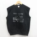 80s ノースリーブスウェット FUCK METRIC ブラック メンズM相当 | 古着