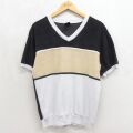 90s 半袖トップス パイル地 ブラック メンズM相当 | 古着