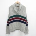 【50%OFF】XL★古着エディーバウアー 長袖 セーター メンズ 90年代 90s 大きいサイズ ウール ショールカラー グレー 霜降り他 【spe】 23oct09 中古 ニット トップス