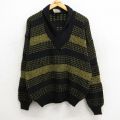 【50%OFF】XL★古着 長袖 セーター メンズ 90年代 90s 大きいサイズ アクリル ショールカラー イングランド製 黒他 ブラック 【spe】 23nov02 中古 ニット トップス
