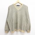 【50%OFF】80s Vネックセーター ベージュ XL | 古着