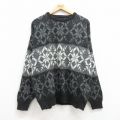 90s ノルディックセーター 雪柄 グレー XL | 古着