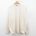 XL★古着 バンヒューセン 長袖 セーター メンズ 90年代 90s コットン クルーネック USA製 生成り 24oct09 中古 ニット トップス
