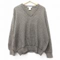 XL★古着 長袖 セーター メンズ 80年代 80s ウール Vネック イタリア製 茶他 ブラウン 24oct09 中古 ニット トップス