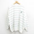 XL★古着 長袖 セーター メンズ 80年代 80s アクリル クルーネック アイルランド製 白 ホワイト 24oct12 中古 ニット トップス