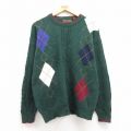 00s 長袖セーター アーガイル グリーン L | 古着