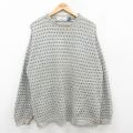 XL★古着 長袖 セーター メンズ 90年代 90s クルーネック USA製 グレー系 24oct18 中古 ニット トップス