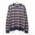 XL★古着 ジェイクルー J.CREW 長袖 セーター メンズ フェアアイル クルーネック 紺他 ネイビー 24oct19 中古 ニット トップス
