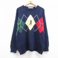 ゴルフ 90s 長袖セーター 刺繍 ネイビー XL | 古着