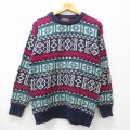 90s 長袖セーター ネイビー M | 古着