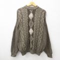 XL★古着 長袖 セーター メンズ 90年代 90s 大きいサイズ モックネック ハイネック イタリア製 濃茶他 ブラウン 24oct26 中古 ニット トップス