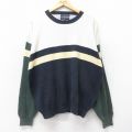 トミーヒルフィガー 90s 長袖セーター マルチカラー ネイビー XL | 古着